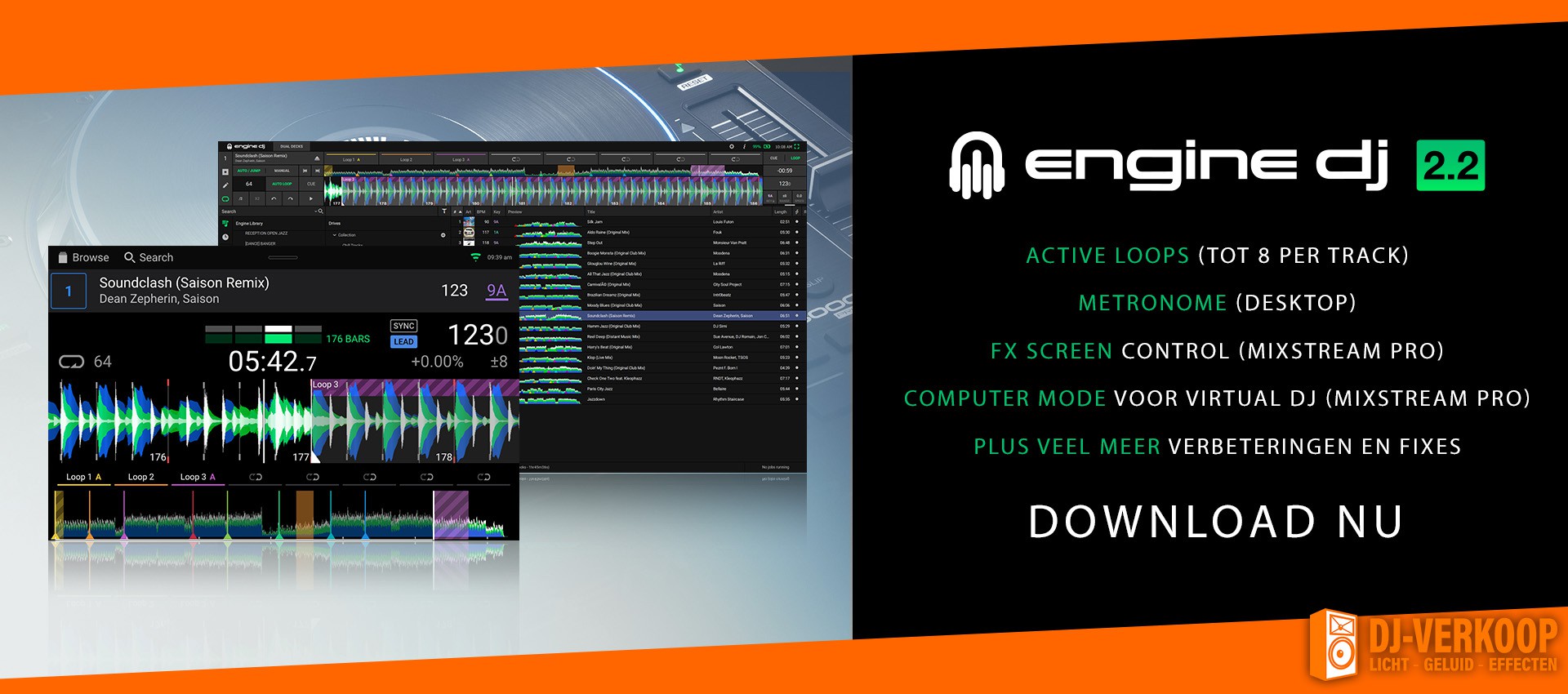 Engine DJ 2.2 levert nieuwe ''actieve Loops'' én grote verbeteringen van de Mixstream Pro